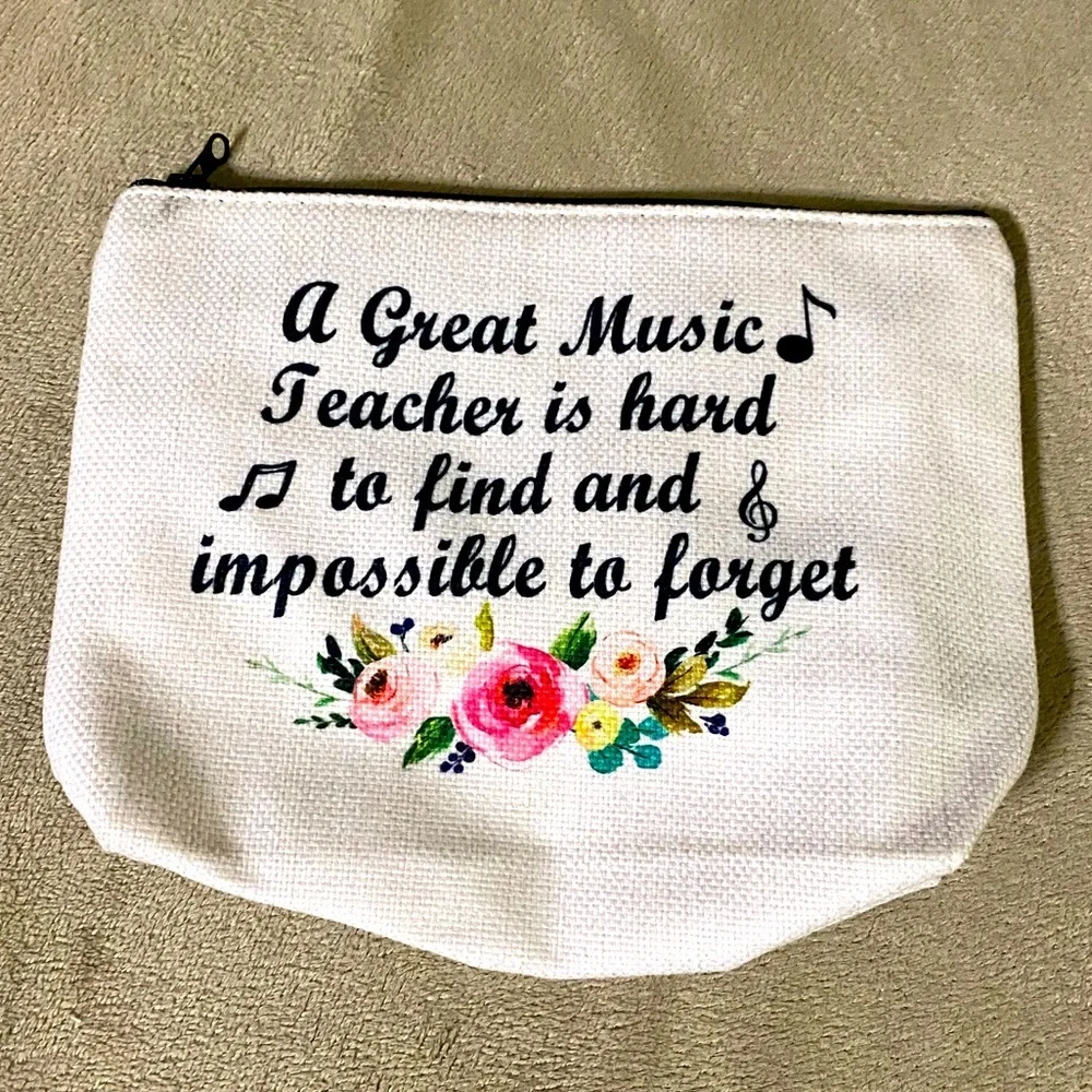 Great Music Teacher Makeup Bag NWT